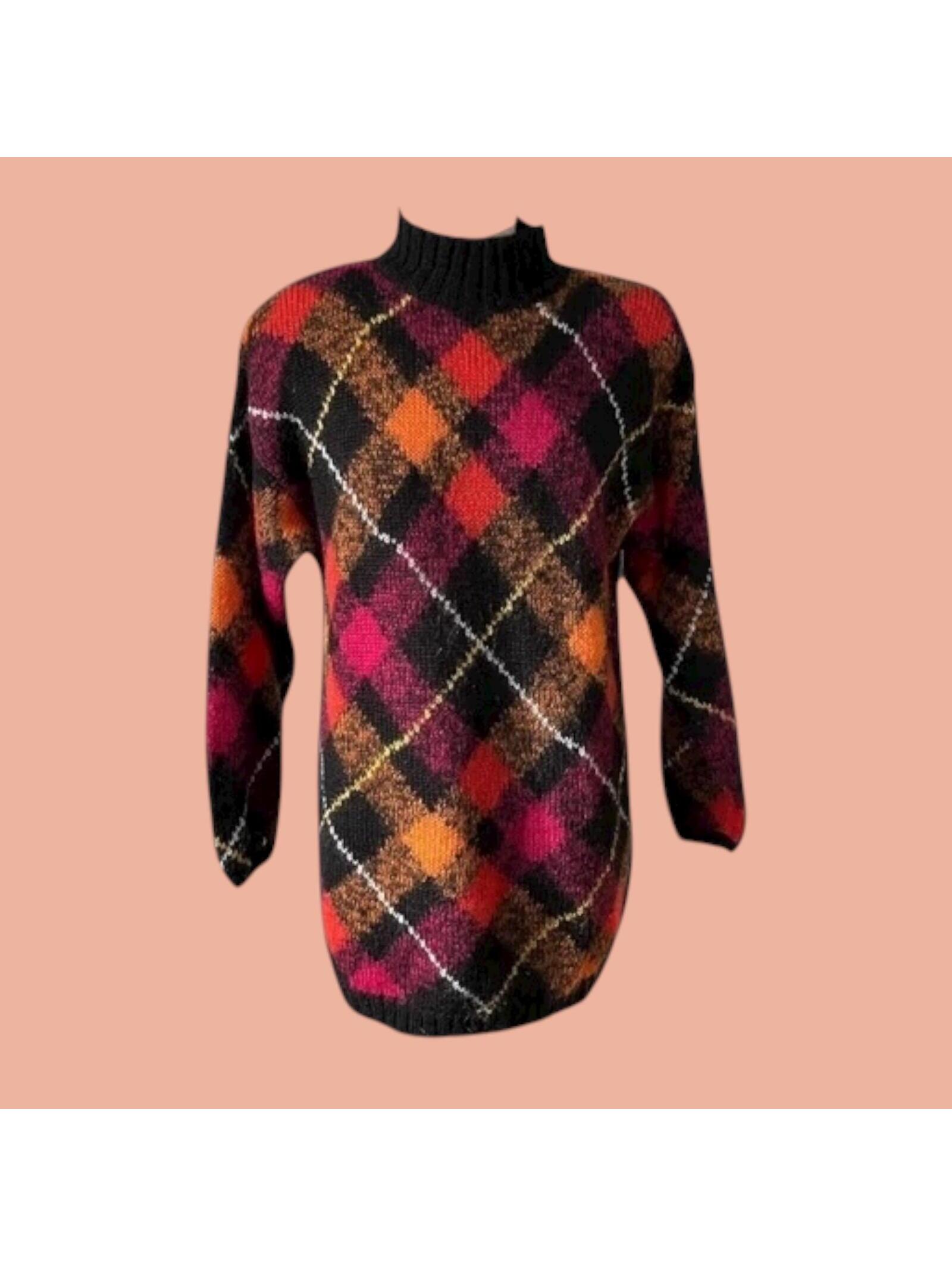Vintage 90s Argyle Mohair Blend Sweater - David Hollis
